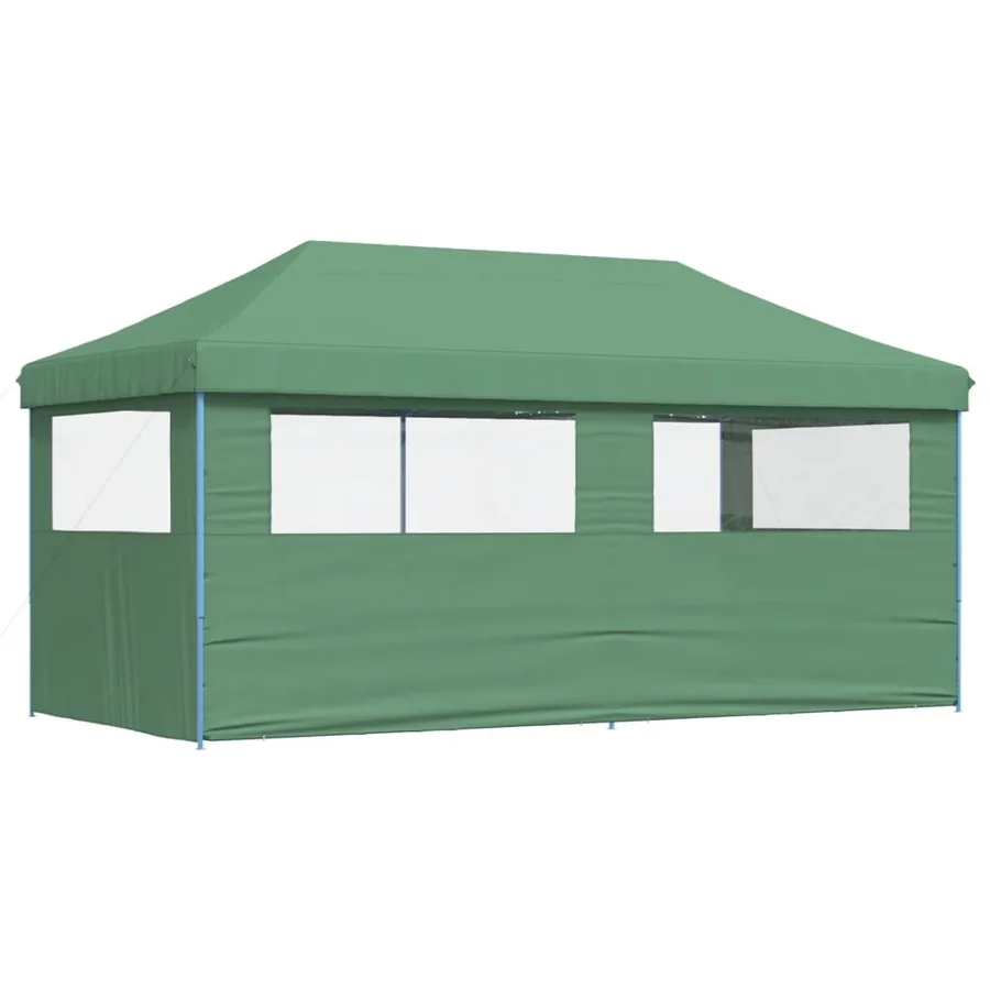 Tente de réception pliable escamotable 3 parois latérales vert - 4
