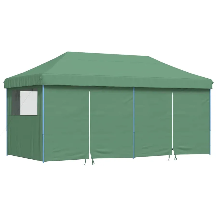 Tente de réception pliable escamotable 4 parois latérales vert - 2