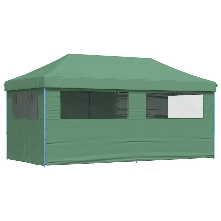 Tente de réception pliable escamotable 4 parois latérales vert - 5