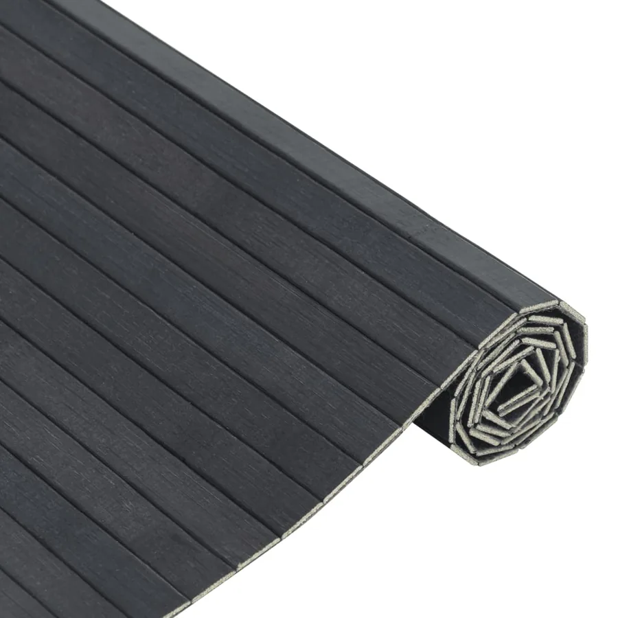 Tapis rectangulaire gris 60x500 cm bambou - 4
