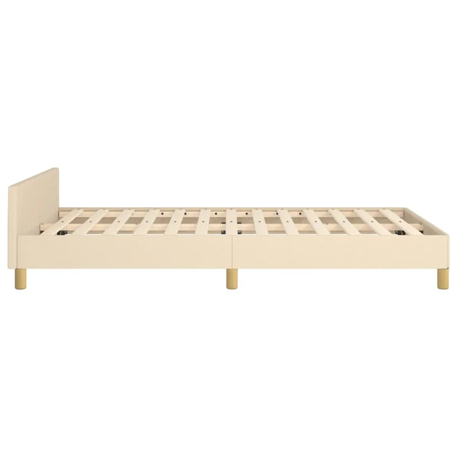 Cadre de lit sans matelas crème 120x190 cm tissu - 7