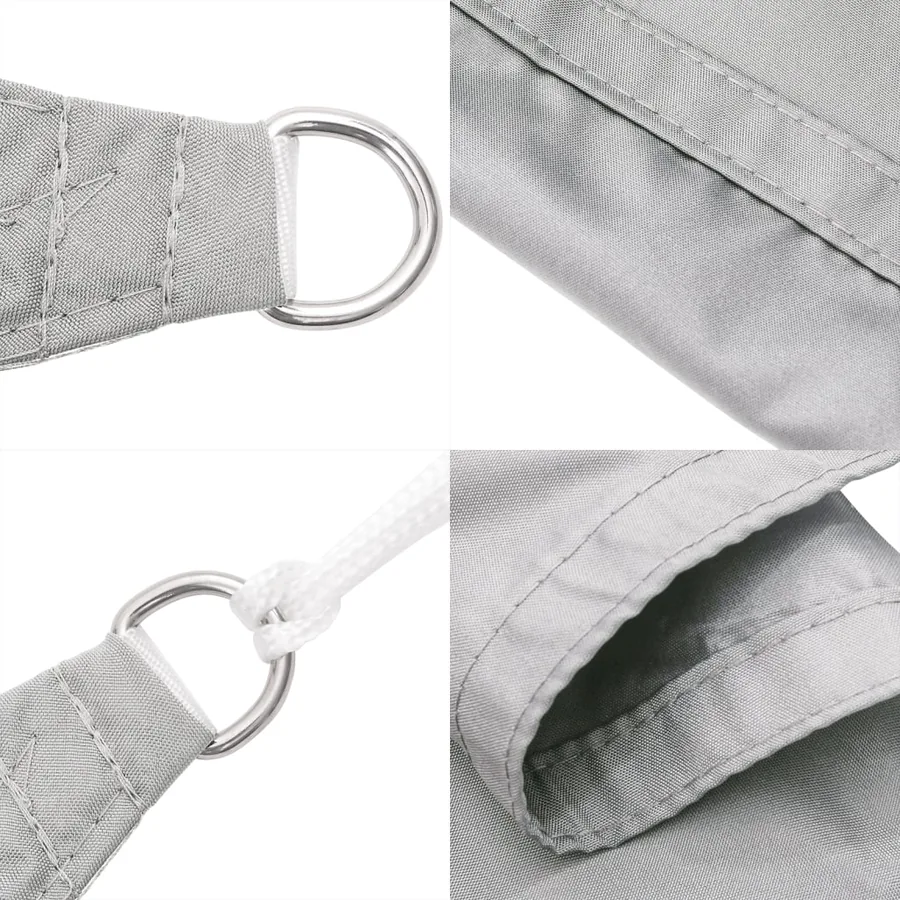 Voile d'ombrage gris clair 3x4x5 m 100% polyester oxford - 6