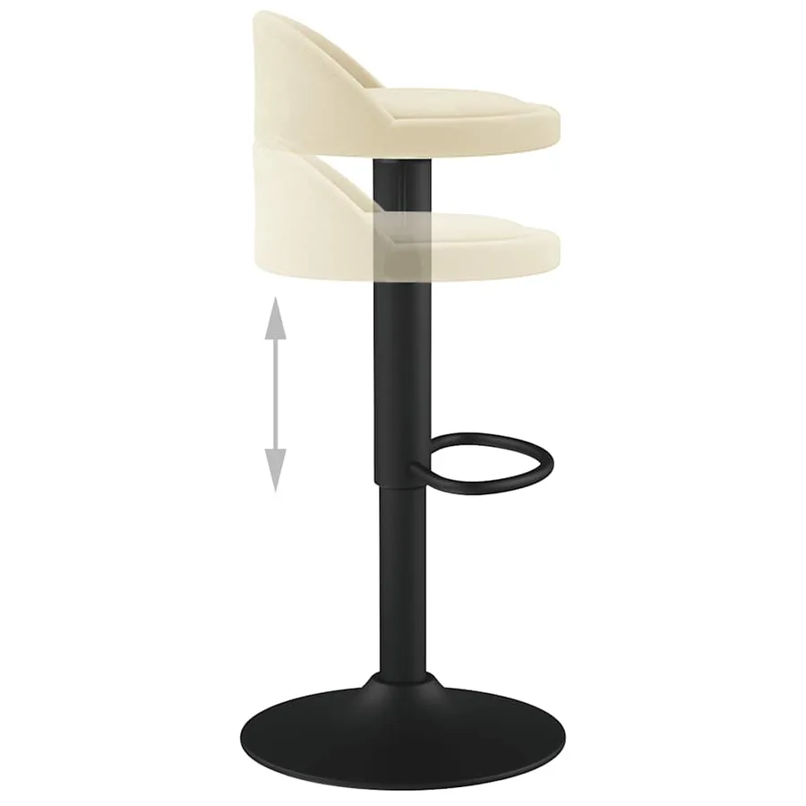 Tabouret de bar Crème Velours - 6