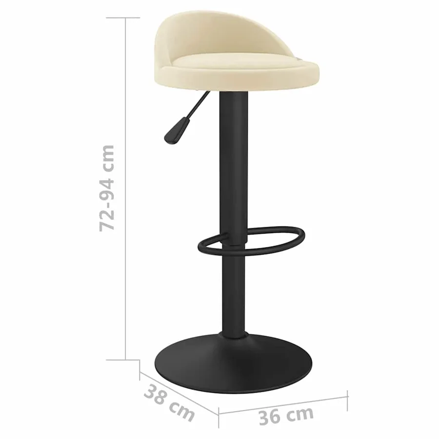 Tabouret de bar Crème Velours - 8