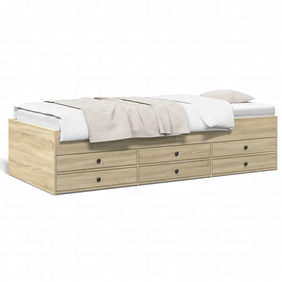 Lit de jour avec tiroirs sans matelas chêne sonoma 75x190 cm - 2