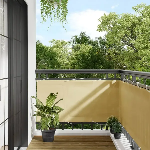 Écran de balcon sable 75x1000 cm 100% polyester oxford