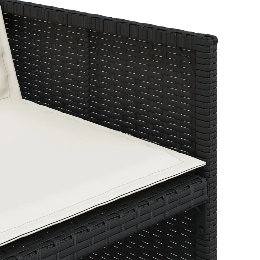 Chaises de jardin lot de 4 avec coussins noir résine tressée - 10