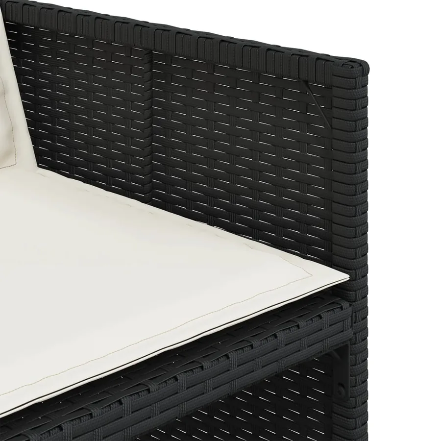 Ensemble à manger de jardin 11 pcs coussins noir résine tressée - 9