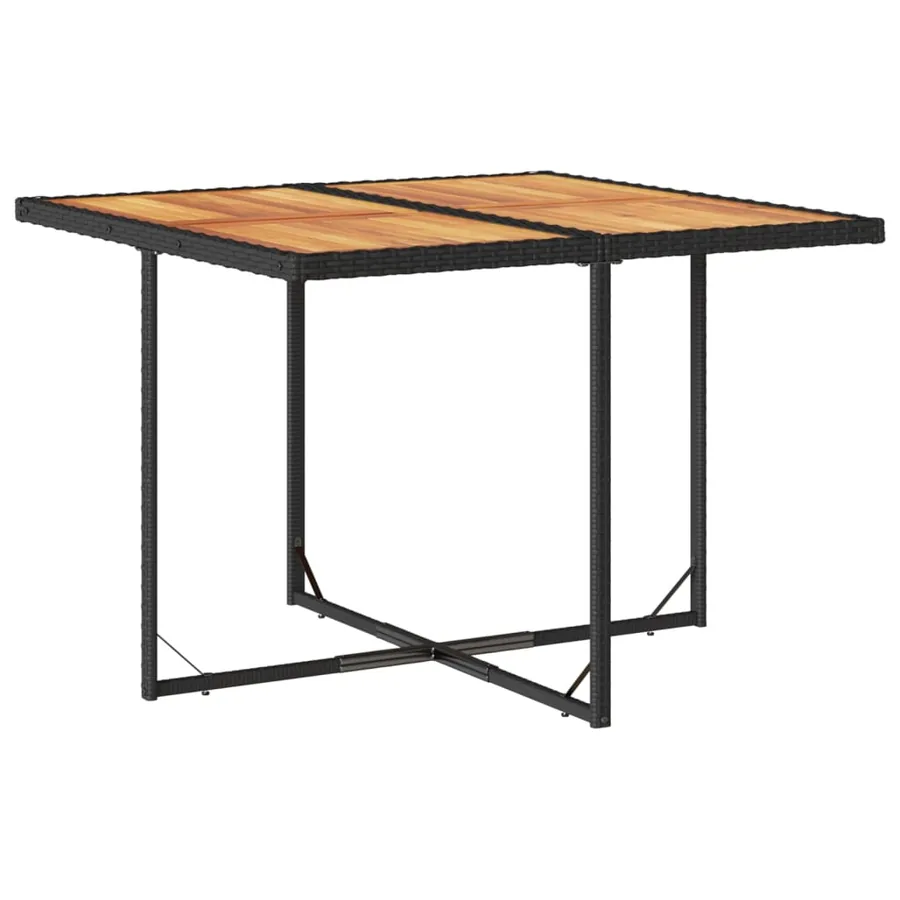 Ensemble à manger de jardin coussins 5pcs Noir Résine tressée - 4