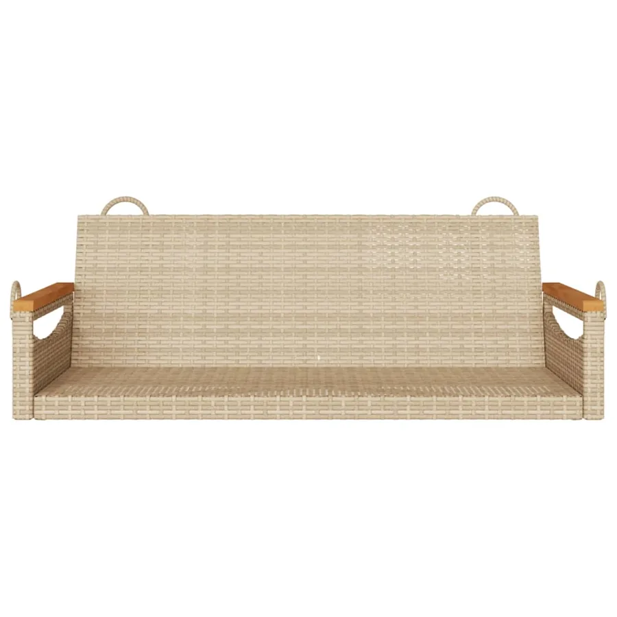 Balancelle beige 109x62x40 cm résine tressée - 4