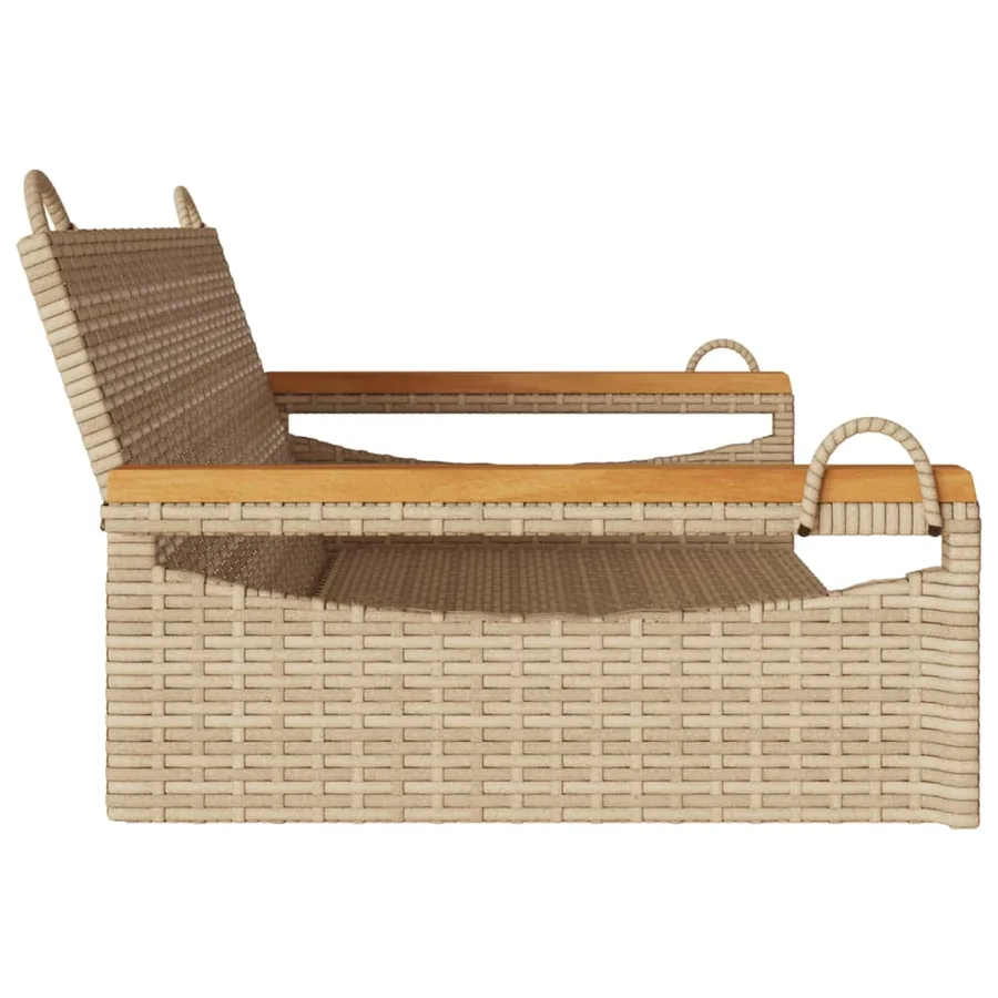 Balancelle beige 109x62x40 cm résine tressée - 5