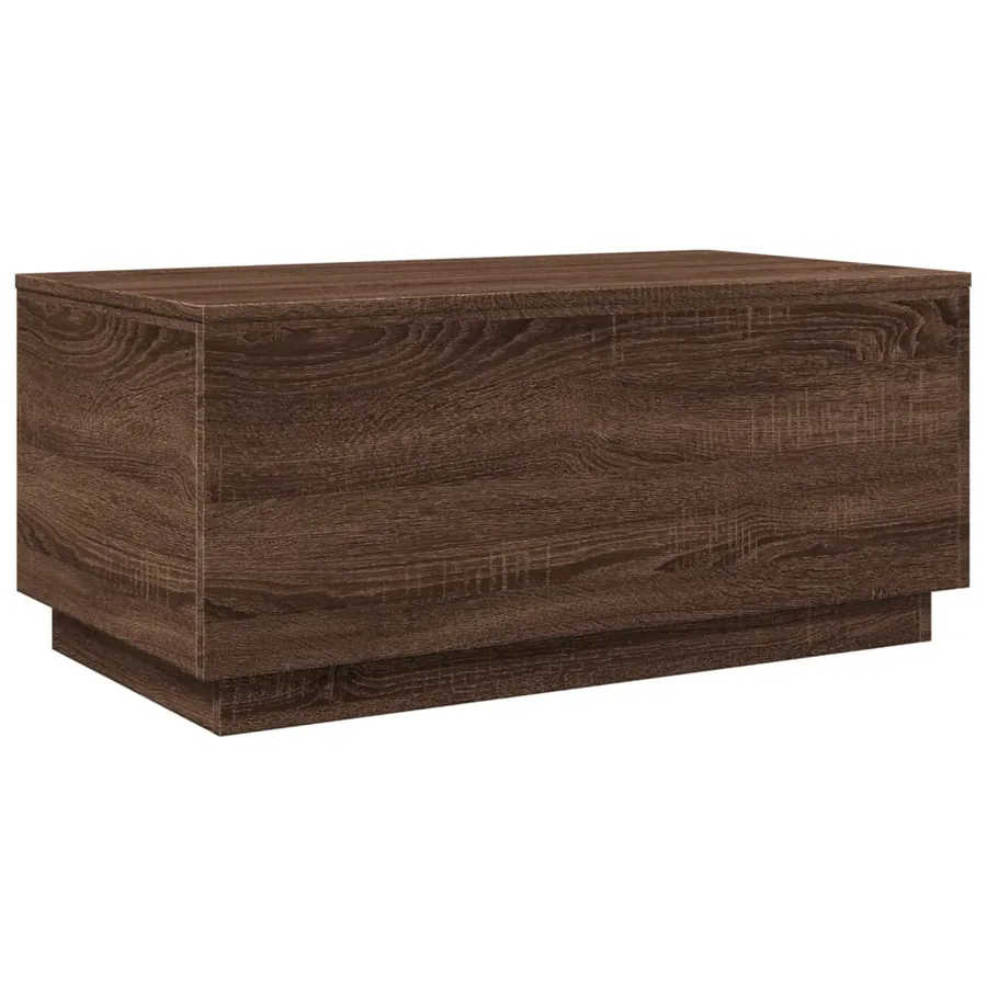 Table basse avec lumières LED chêne marron 90x50x40 cm - 3