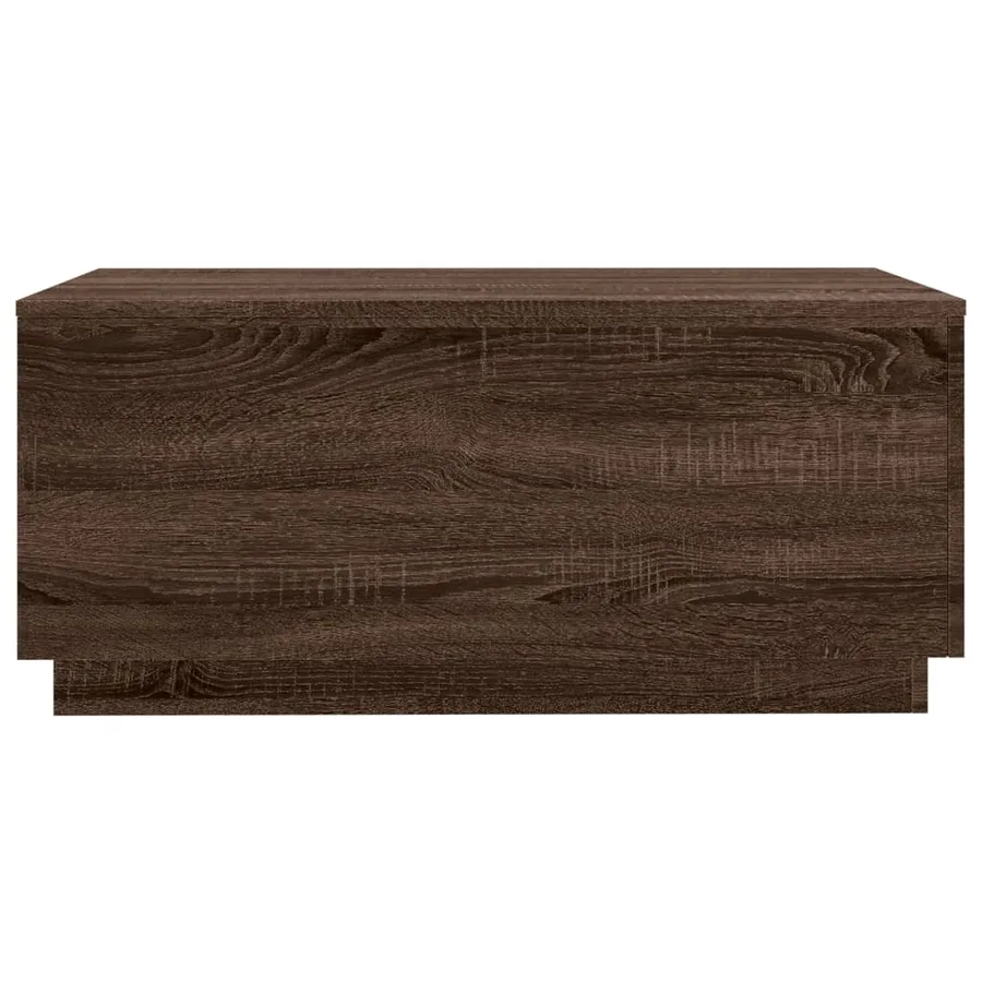 Table basse avec lumières LED chêne marron 90x50x40 cm - 7