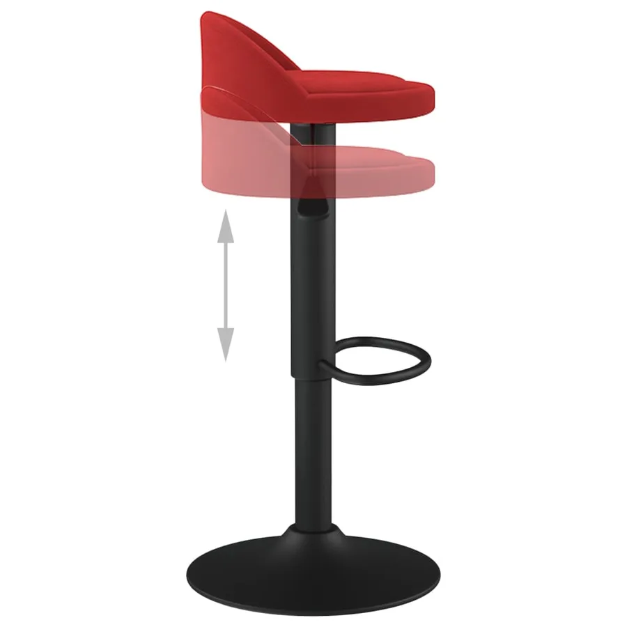Tabouret de bar Rouge bordeaux Velours - 6