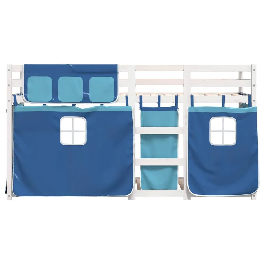 Lit superposé sans matelas bleu 75x190 cm bois de pin massif - 5