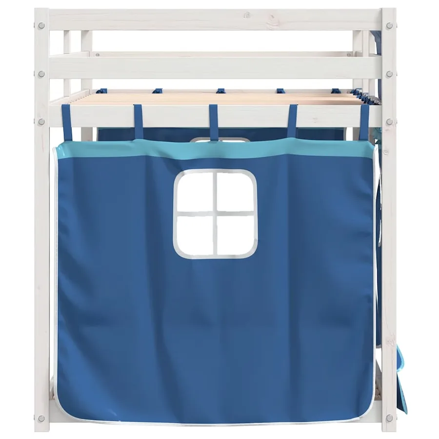 Lit superposé sans matelas bleu 75x190 cm bois de pin massif - 6
