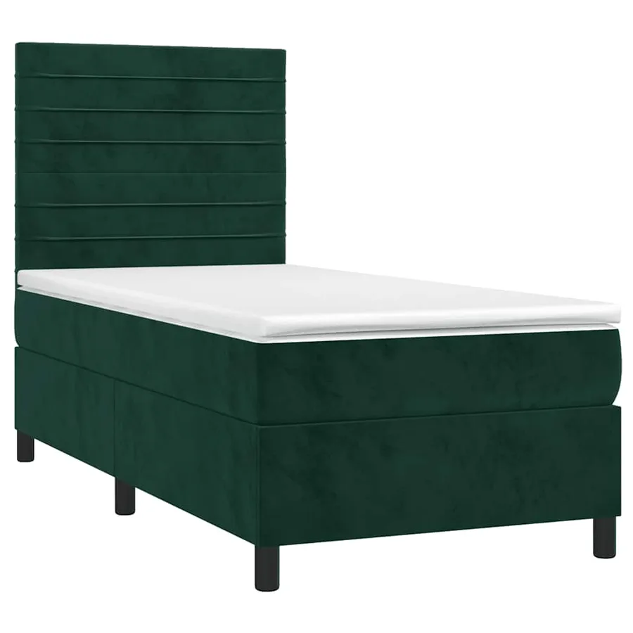 Sommier à lattes de lit matelas LED Vert foncé 90x200cm Velours - 3