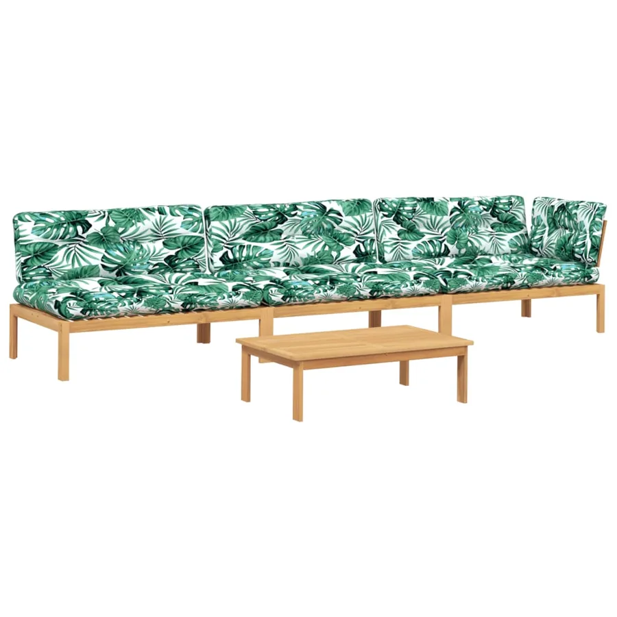 Salon palette de jardin avec coussins 4pcs bois d'acacia massif - 2