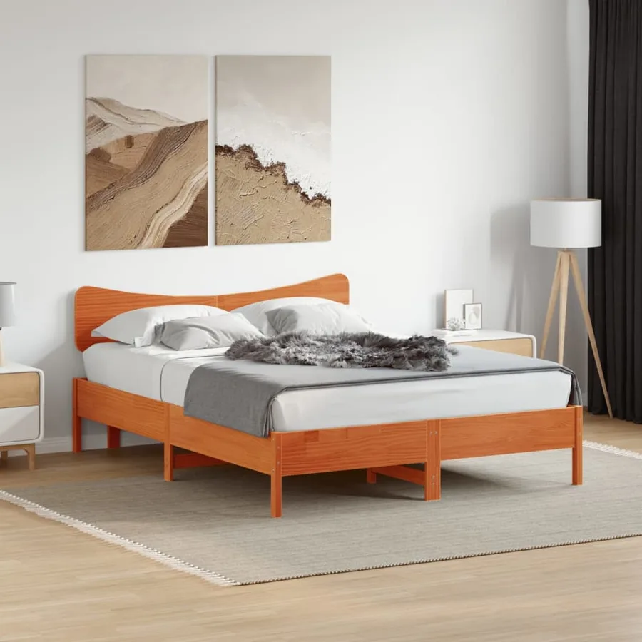 Tête de lit cire marron 150 cm bois massif de pin - 3