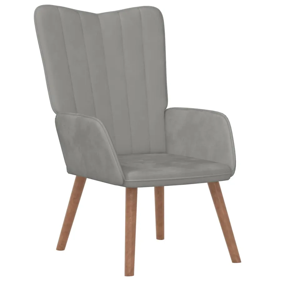 Chaise de relaxation Gris clair Velours - 2