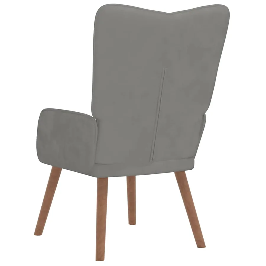 Chaise de relaxation Gris clair Velours - 5