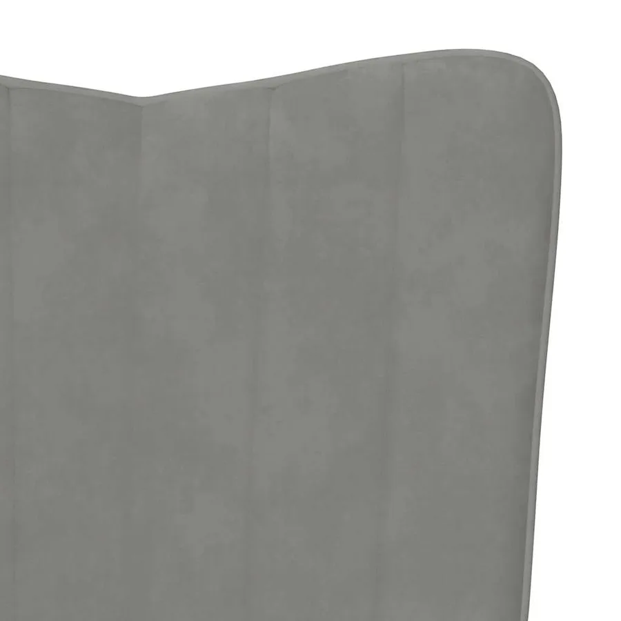 Chaise de relaxation Gris clair Velours - 6