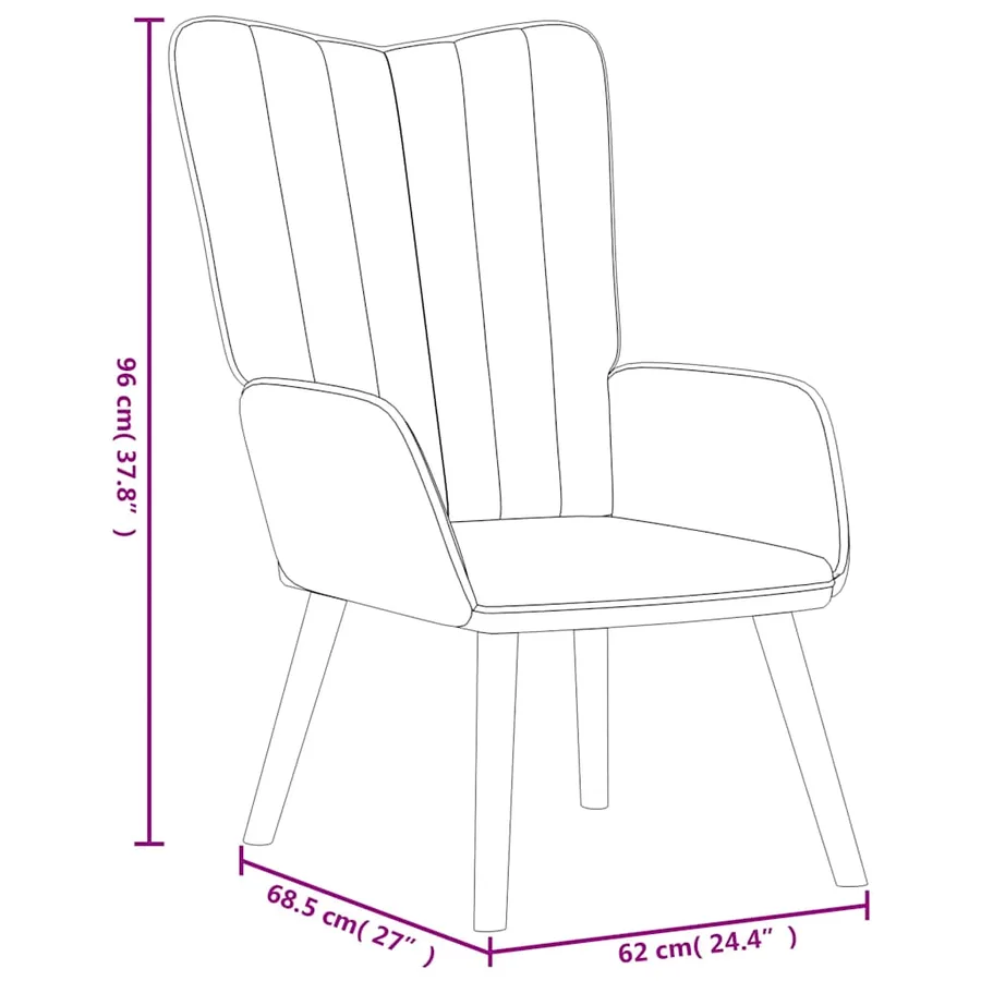 Chaise de relaxation Gris clair Velours - 8