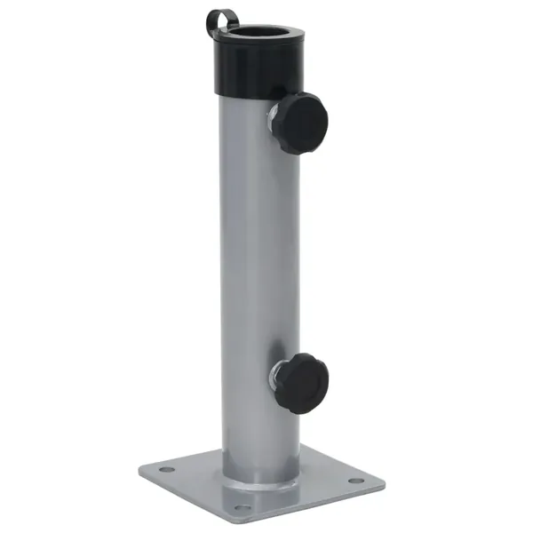 Base de parasol pour mât Ø38/48 mm argenté acier