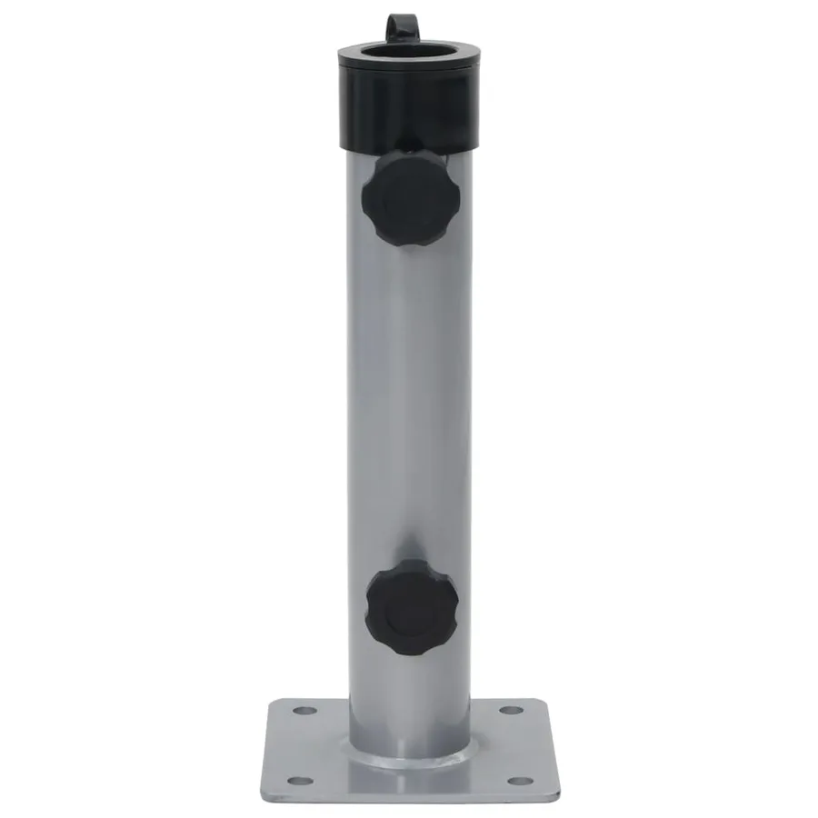 Base de parasol pour mât Ø38/48 mm argenté acier - 2