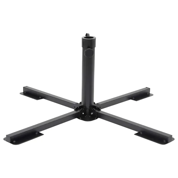 Base de parasol pliable pour mât Ø38/48 mm noir brillant acier