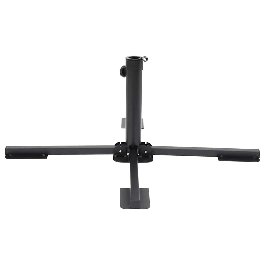 Base de parasol pliable pour mât Ø38/48 mm noir brillant acier - 4