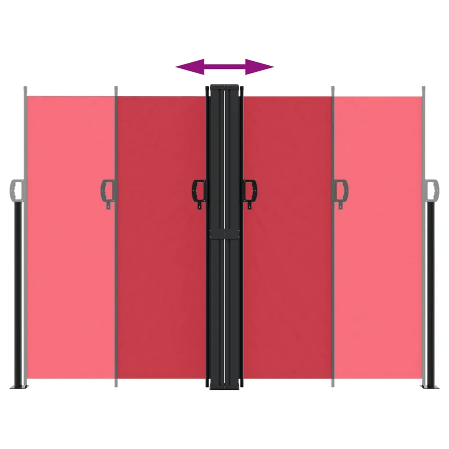 Auvent latéral rétractable rouge 180x1000 cm - 5