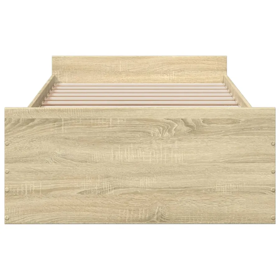 Cadre de lit avec tiroirs sans matelas chêne sonoma 90x200 cm - 4