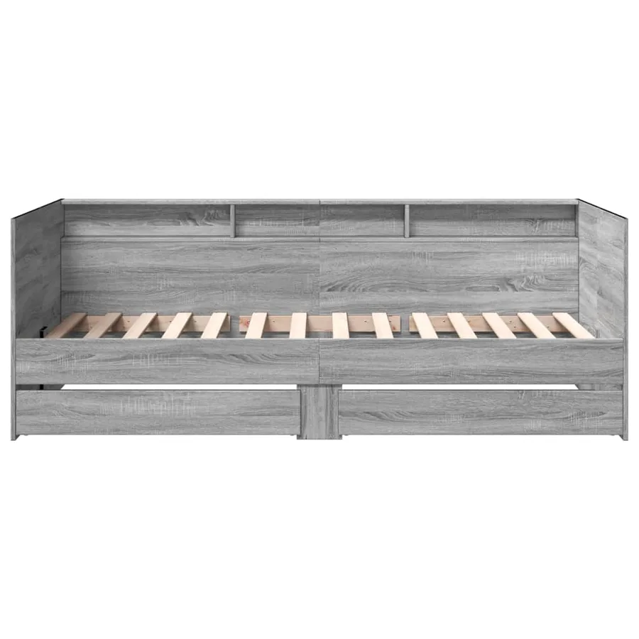 Lit de jour avec tiroirs sans matelas sonoma gris 100x200 cm - 4