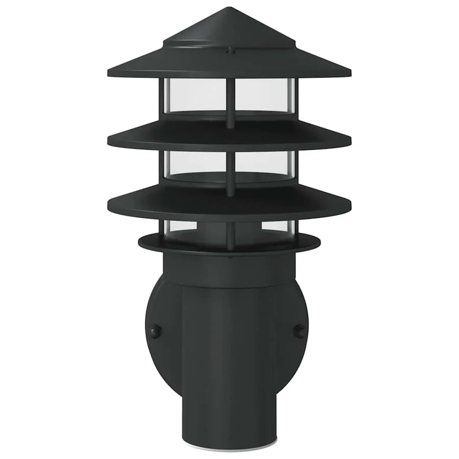Applique murale d'extérieur noir acier inoxydable - 4