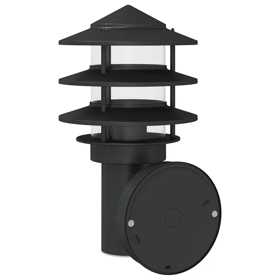 Applique murale d'extérieur noir acier inoxydable - 6