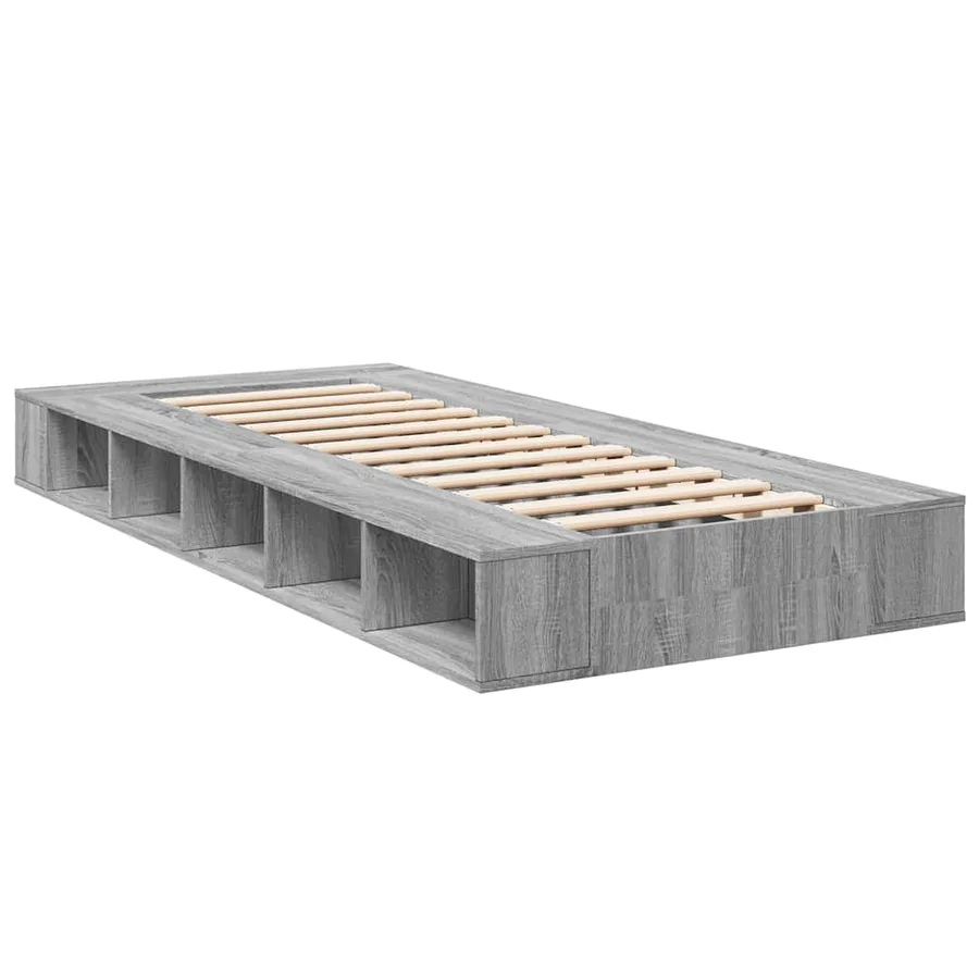 Cadre de lit sans matelas sonoma gris 90x200 cm - 6