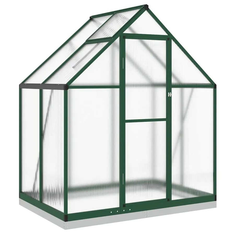 Serre avec cadre de base vert 169x114x202 cm aluminium - 2