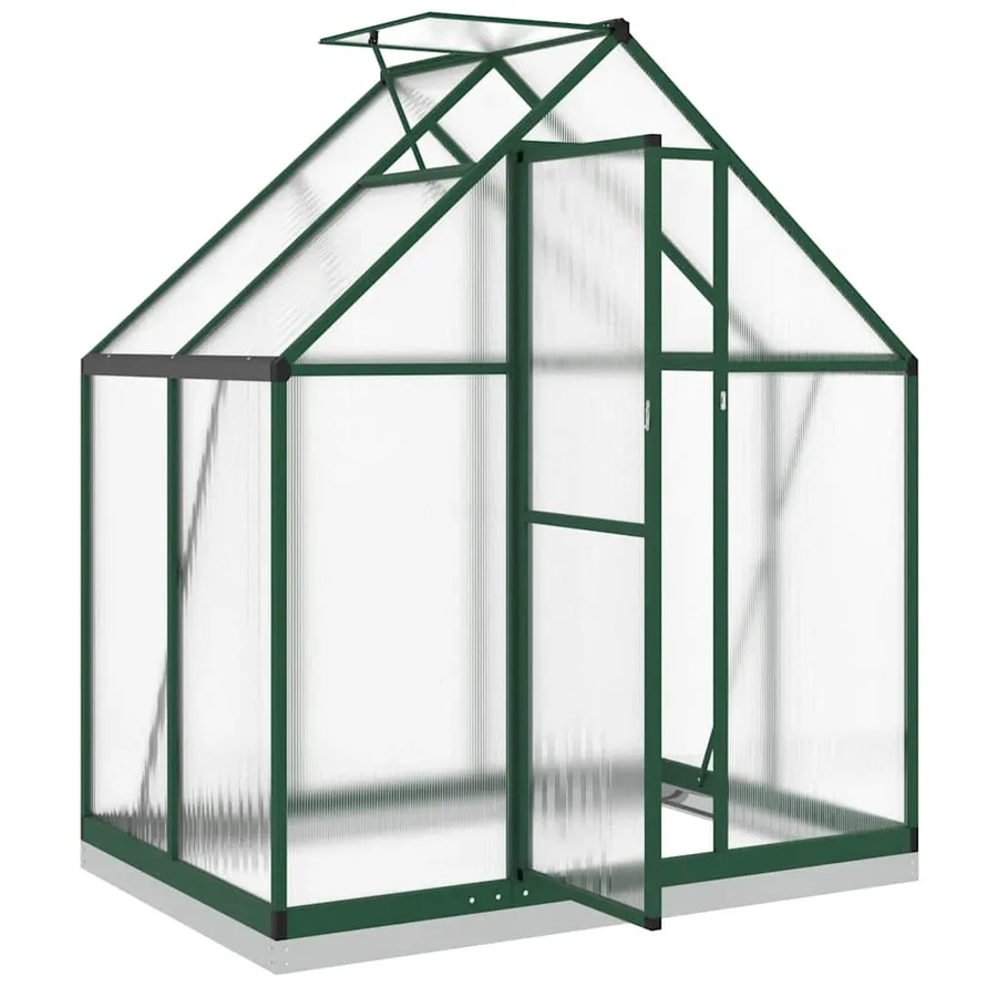 Serre avec cadre de base vert 169x114x202 cm aluminium - 6