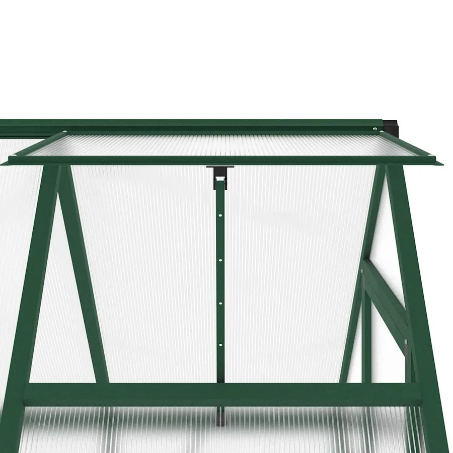 Serre avec cadre de base vert 169x114x202 cm aluminium - 9