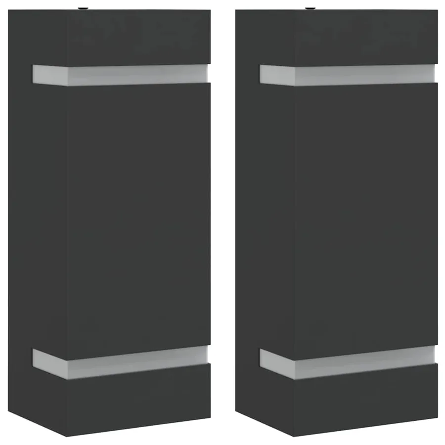 Appliques murales d'extérieur 2 pcs noir acier inoxydable - 2