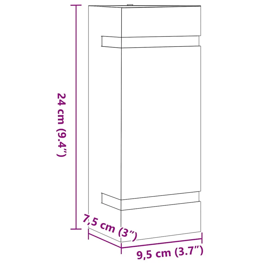 Appliques murales d'extérieur 2 pcs noir acier inoxydable - 7