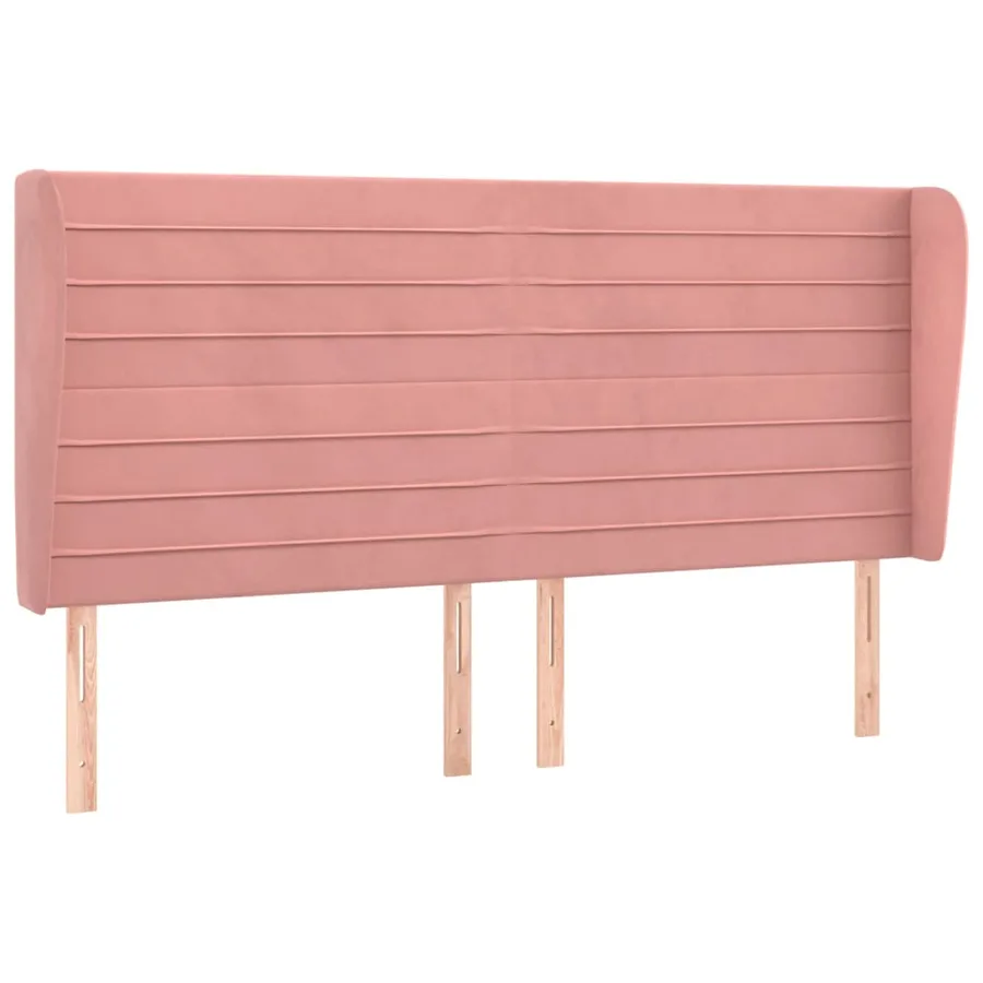 Tête de lit avec oreilles Rose 183x23x118/128 cm Velours - 2