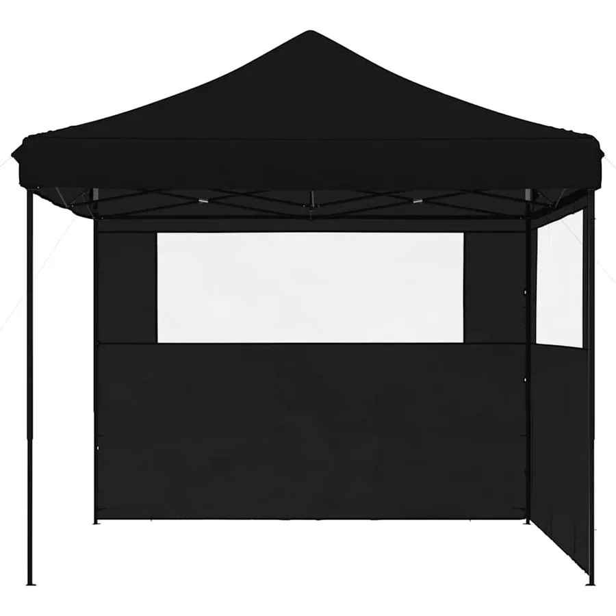 Tente de réception pliable escamotable 2 parois latérales noir - 3