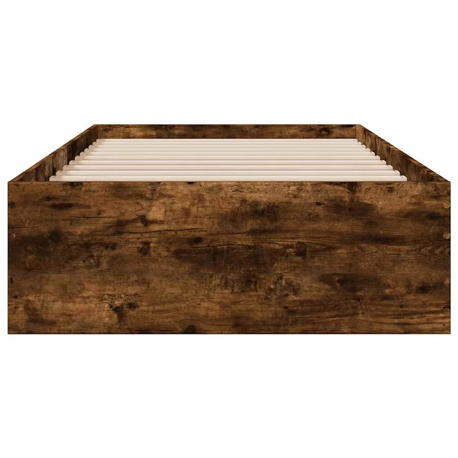 Cadre de lit avec tiroirs sans matelas chêne fumé 75x190 cm - 4