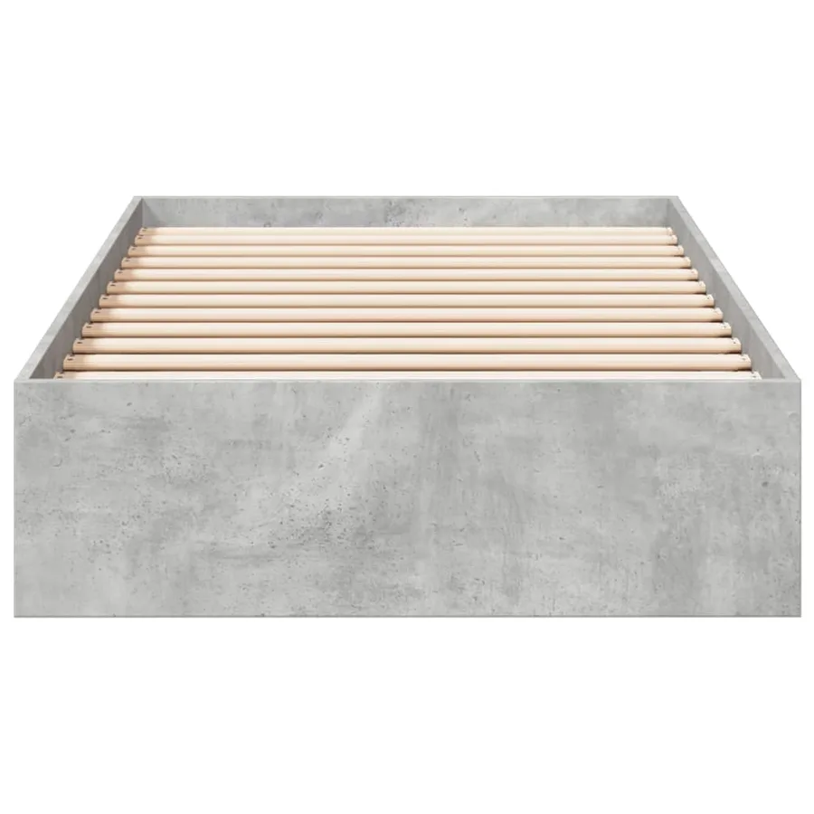 Cadre de lit avec tiroirs sans matelas gris béton 90x190 cm - 4