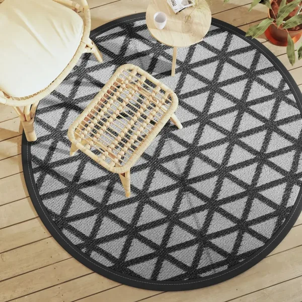 Tapis d'extérieur ARAKIL noir Ø160 cm PP
