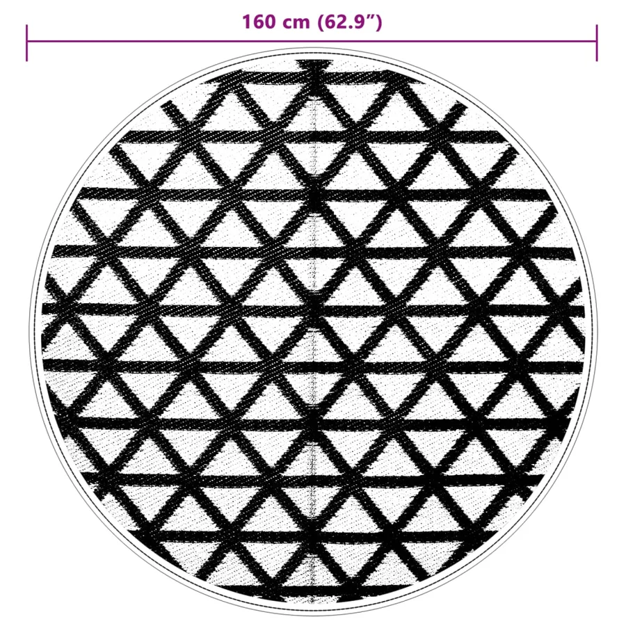 Tapis d'extérieur ARAKIL noir Ø160 cm PP - 6