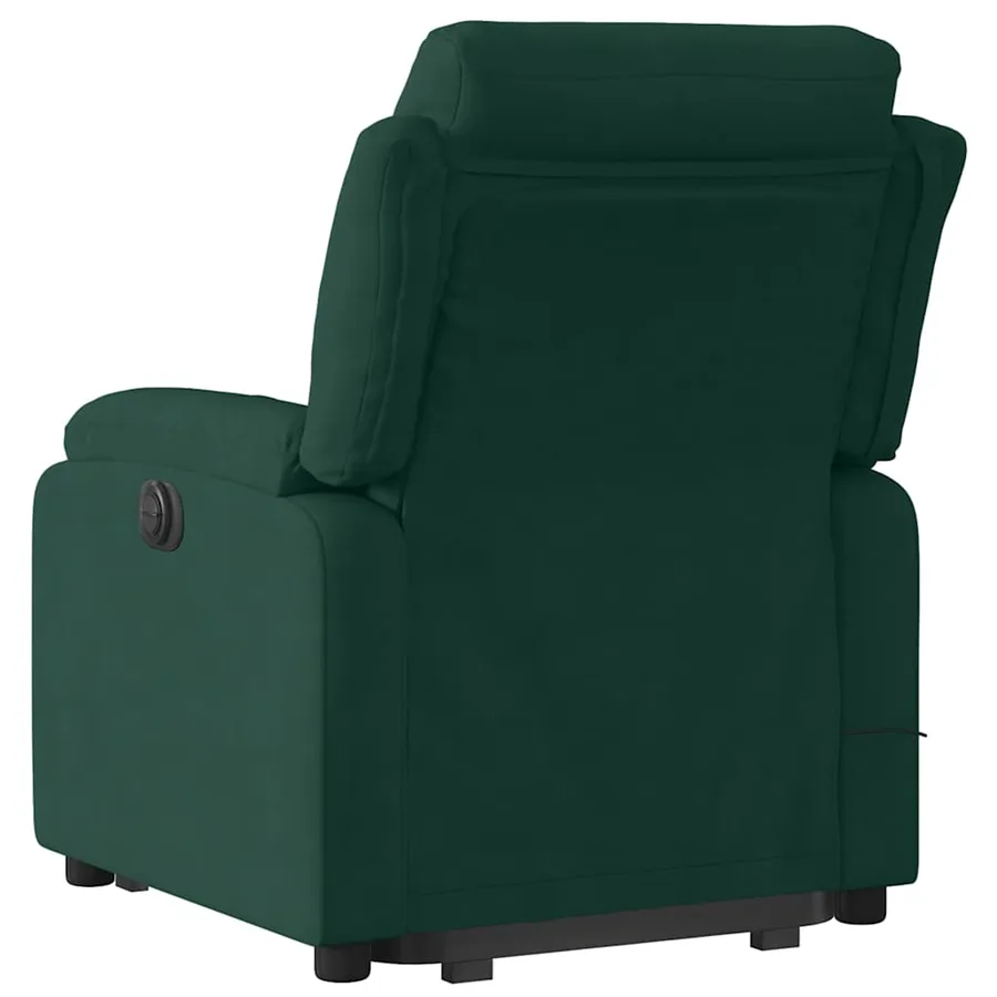 Fauteuil inclinable de massage électrique vert foncé velours - 5