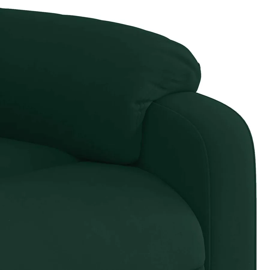 Fauteuil inclinable de massage électrique vert foncé velours - 11